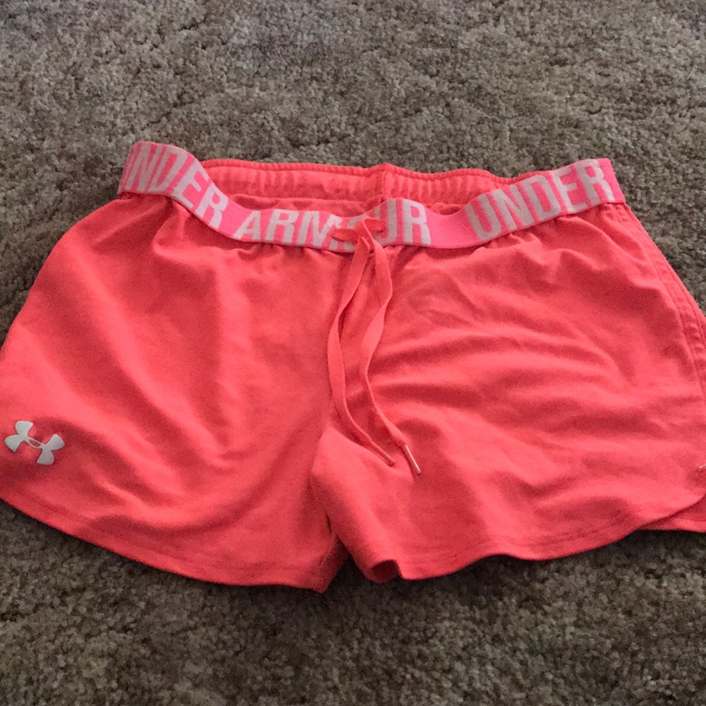 Hot pink under armor shorts